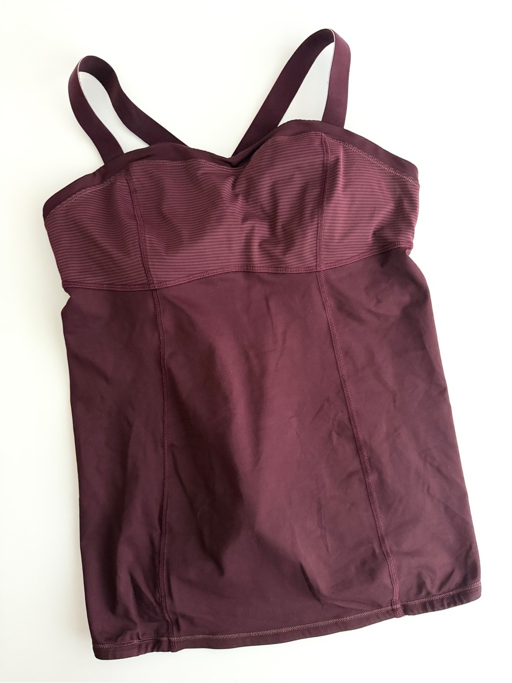 EUC Lululemon Maroon Stripe Padded Tank